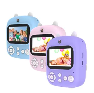 2.4 pollici Mini doppia fotocamera bambini stampa carta termica foto stampa istantanea fotocamera digitale giocattolo per bambini