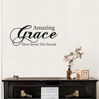 Vinyle Citations Murales Autocollants Incroyable Grace Comment Doux le Son Mots Personnalisés Lettre Église Phrase Stickers Muraux pour Pare-chocs Vélo