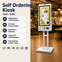 Kiosco de Autoservicio para Restaurantes y Cafés, Pantalla Táctil de Sobremesa, Impresora, NFC, OEM, ODM, Solución Personalizada Integral, CE, FCC