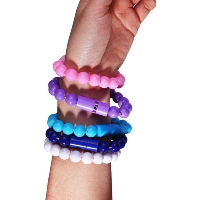Bead Pure Color Bracelet Mobile Phone USB Cable Charge for iPhone Micro USB Type C Sync Data Fast Charging Wire Cord