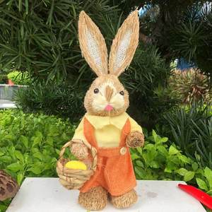 Coniglio di Pasqua in Paglia da 14 Pollici, Vari Stili, Direttamente dalla Fabbrica, Decorazione per Casa e Giardino, Forniture per le Festività Pasquali - Product Image 5