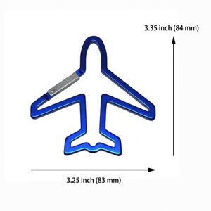 Custom Logo Novelty Airplane Shaped Aluminum Carabiner Keychain Bag Clip for Promotional Activities - Product Image 2