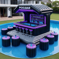 Tente de bar gonflable d'extérieur en PVC imperméable, protection UV, ignifuge, design flottant, pour 5 à 10 adultes, idéale pour les fêtes en extérieur