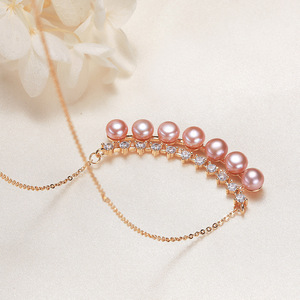 Collar con Colgante de Barra de Equilibrio de Estilo Étnico con Perla de Agua Dulce, Procedente de Zhuji Stall Crystal Jewelry - Product Image 1