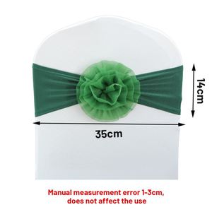 Sage Green Organza Chair Sashes Flower Shaped Spandex Chair <b>Bow</b> for Wedding Banquet - Product Image 2