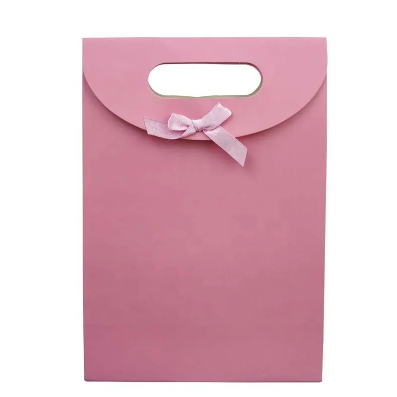 Nueva bolsa de joyería de papel duradera a la moda con sello de cinta mágica Boutique bolsa de embalaje de regalo bolsa de pie plana plegable bolsillo de regalo
