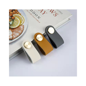 Poignée de tiroir en <span class=keywords><strong>cuir</strong></span> Pu, boutons en laiton, Offre Spéciale - Product Image 1