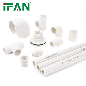 IFANPlus usine SCH40 Injection polychlorure de vinyle Joint blanc filetage d'eau raccord 1/2 "-6" raccord de tuyau UPVC pour l'approvisionnement en eau - Product Image 1