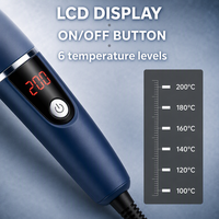 Brosse lissante DearChoice avec écran LED, 6 niveaux de température (100-200°C), peigne métallique anti-brûlure, chauffage PTC, cordon rotatif à 360°, arrêt automatique