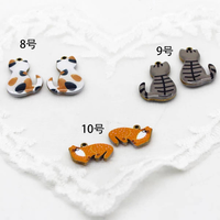 FMSCM-11 Breloques Animaux de Dessin Animé Mignons Chat Papillon Poisson Oiseau Éléphant Breloque Faite à la Main Bijoux en Acier Inoxydable Émail Breloque Enfant