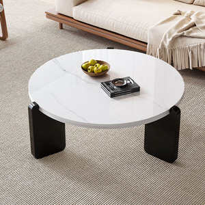 Mesa de Centro de Madera Maciza de Estilo Crema, Duradera, Ecológica y de Lujo Ligero para Apartamentos Pequeños y Salas de Estar - Product Image 3