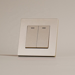 Vente directe d'usine 86 mm 2 gangs 1 interrupteur à bascule 2 voies V-0 interrupteur d'éclairage mural de panneau PC ignifuge avec indicateur Led 10A - Product Image 2