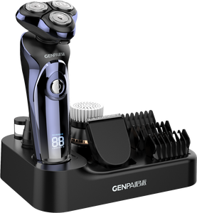 ماكينة حلاقة كهربائية ثلاثية الشفرات FK-8600 للرجال مقاومة للماء مع شاحن سيارة، طقم العناية الشخصية متعدد الوظائف 4 في 1 - Product Image 4