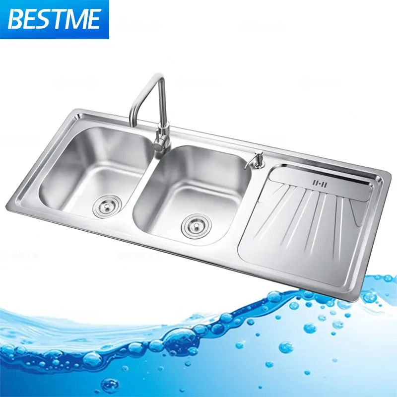 Dapur Wastafel Ganda Produsen Besar Ukuran Royal Dapur Stainless Steel Sink