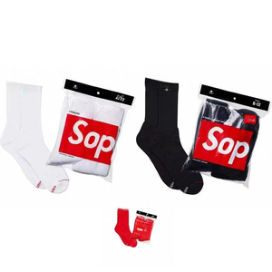 2026 <strong>Hot</strong> Sale 2 Pairs of Fashionable <strong>Socks</strong> Hane Crew <strong>Socks</strong> Towel Bottom Trendy Brand Sports Basketball Mid-barrel <strong>Socks</strong> - Product Image 5