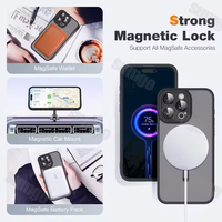 Coque magnétique mate antichoc translucide avec protection d'objectif pour iPhone 18 Pro Max, 18 Pro, 16, 15, 14 Plus, 17, 13, 12, 11 Pro Max