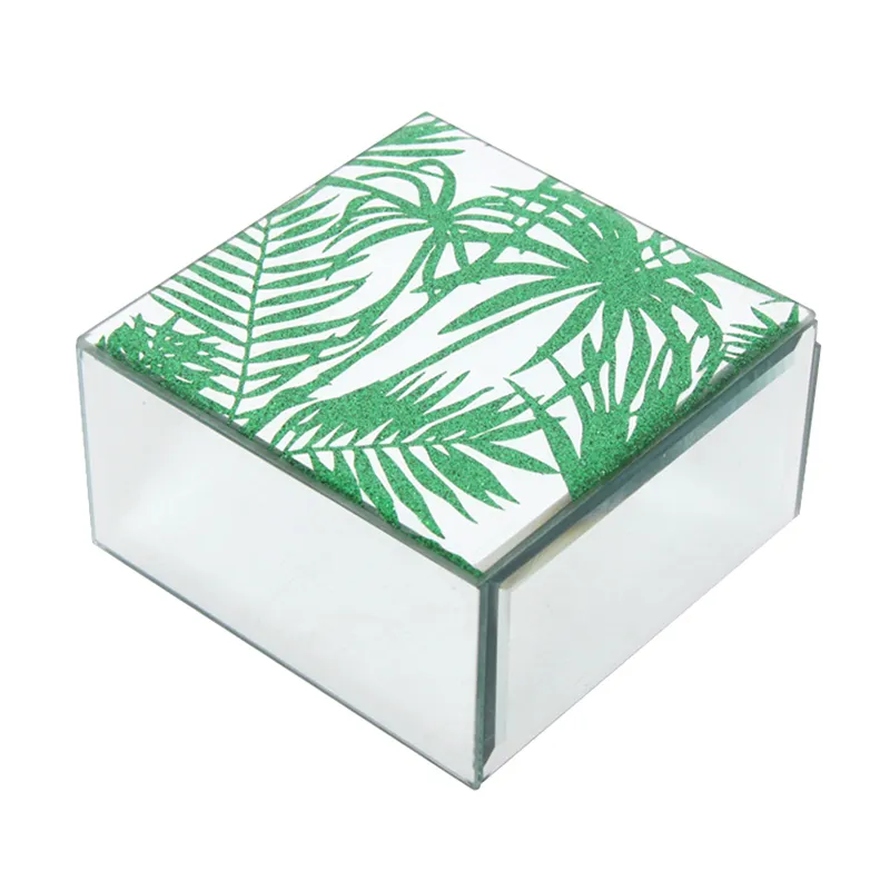 Pattern Jewelry Boxes Green Packing Glass Custom Modern New Design Vintage Bubble Bag + White Box + Poly Cashmere Glass, Crystal