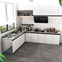 Armoire de cuisine modulaire en acier inoxydable SUS304, personnalisable, moderne, avec comptoir, pour la maison et les restaurants