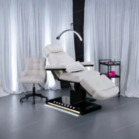Cama de Belleza Eléctrica de Lujo con Lámpara, 3 Motores Ajustables, Cama Médica para Tratamientos Faciales, Juego de Camas de Masaje