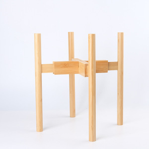 Soporte de bambú para plantas de cuatro esquinas, soporte para macetas de suculentas, para escritorio, sala de estar, balcón, para plantas pequeñas en maceta - Product Image 2