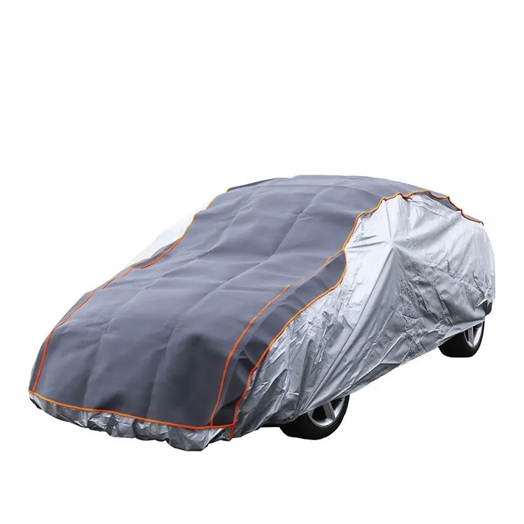 Durable quality universal compact suv half car cover fabric outside sunshade outdoor sun shade car waterproof parking