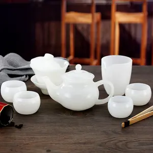 Factory Direct Großhandel Luxus Jade farbiges Glas Hitze beständige Teekanne Glas Tasse Set