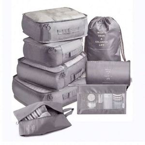 Ensemble de 8 sacs de rangement pour bagages, cubes de voyage imperméables pour vêtements, chaussures, cosmétiques - Product Image 4