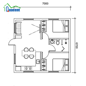 Maison modulaire en bois de luxe moderne préfabriquée à 2 chambres Villa Panneaux SIPs Structure en acier léger Tiny Adu House - Product Image 5