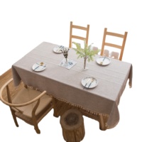 Nappe carrée en lin faite à la main, style moderne, unie, anti-taches et durable, personnalisable pour cuisine, salle à manger, fête, usage extérieur