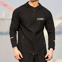 Veste coupe-vent à fermeture éclair personnalisée pour hommes pour l'entraînement sportif d'été support à capuche à séchage rapide pour l'exercice en plein air course à pied