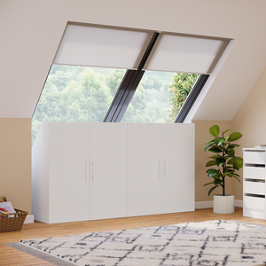Étagère de plafond inclinée avec portes blanches 100x52x179 cm Armoire pour plafonds inclinés avec 6 compartiments - Product Image 1
