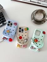 Coques de téléphone portable 3D DIY tendance pour iPhone 11-17 Pro Max, dessins animés amusants, silicone souple, découpes, breloques compatibles