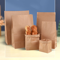 Sac en papier kraft à fond carré en gros pour aliments, barbecue, pain, bonbons, emballage cadeau