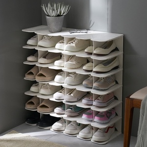 Organizzatore <span class=keywords><strong>per</strong></span> Scarpe Pieghevole a 6 Ripiani, Design Semplice e Regolabile, in Plastica Bianca <span class=keywords><strong>per</strong></span> Esterni - Product Image 3