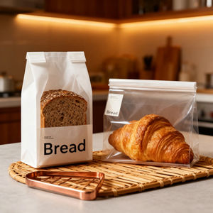 Sac d'emballage pour pain en papier kraft écologique avec logo personnalisé et ruban, fabriqué en Chine - Product Image 2