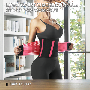 Ceinture amincissante pour femme, nouvelle, avec logo imprimé, double sangle, tissu jersey tricoté, écologique, contrôle moyen, usage quotidien, entraînement - Product Image 2