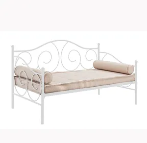 बाहर खींच धातु डबल सोफे बिस्तर तह धातु futon के बिस्तर slats के साथ