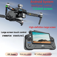 Drone GPS tout-en-un AE60 en fibre de carbone, écran 7,2 pouces, cardan 3 axes, fonction d'évitement d'obstacles et de largage aérien