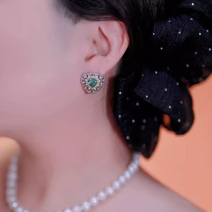 Orecchini a Forma di Cuore per Donna, Stile Principessa, Accessorio di Moda - Product Image 3