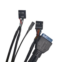 Conectores del Panel Frontal de la Carcasa del Ordenador con USB 2.0/3.0, Audio HD, Botón de Encendido, Material de PVC, Blindaje de Lámina, 12 Meses de Garantía