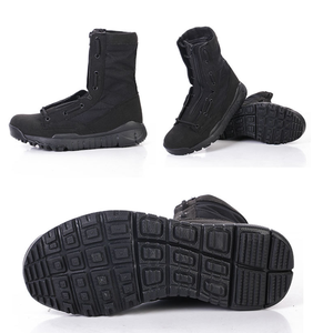 DFT0302 Kenya Black Tactical <b>Boots</b> Men High‑Top Tactical <b>Boots</b> Side Zipper Design Suede Fabric Lightweight Non‑Slip - Product Image 5