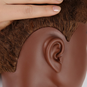 Tête de poupée en <span class=keywords><strong>cheveux</strong></span> naturels afro, tête de mannequin avec <span class=keywords><strong>cheveux</strong></span> crépus bouclés pour la formation et la pratique des coiffeurs - Product Image 5