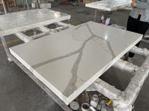 Bán buôn thân thiện với môi thiết kế hiện đại nhiều lớp Cạnh Nhà Bếp Countertop calacatta Quartz slab - Product Image 6