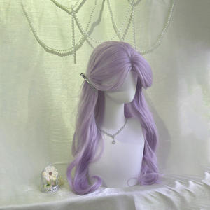 Perruque en dentelle pour femme Taro Face, longue et bouclée, violet Taro, dentelle transparente 13x6, ligne de cheveux naturelle, perruque complète - Product Image 2