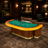 Table de jeu de Baccarat ovale de luxe moderne BBY-01, de qualité casino professionnelle, avec pieds en bois massif, bureau de jeu personnalisé avec tapis de jeu