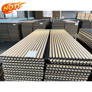 Pannelli acustici in fibra di poliestere griglia fonoassorbente bordo striscia di <span class=keywords><strong>legno</strong></span> per sala conferenze <span class=keywords><strong>parete</strong></span> di fondo - Product Image 1