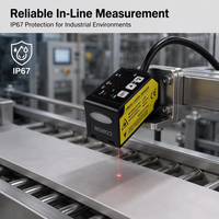 Capteur optique GLX-D100PUI PNP+Analogique 4-20mA/0-5VDC, capteur de déplacement laser, épaisseur 10035mm, indice de protection IP67, répétabilité 100µm