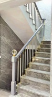 High-End New Stair Handlauf Custom Villa Innen geländer Aluminium Kristall Handlauf