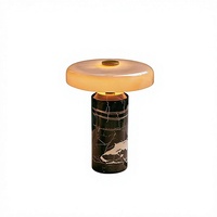 Lampe de table en verre marbré avec abat-jour en forme de dôme, lampe de chevet LED, éclairage décoratif moderne pour salon et chambre à coucher