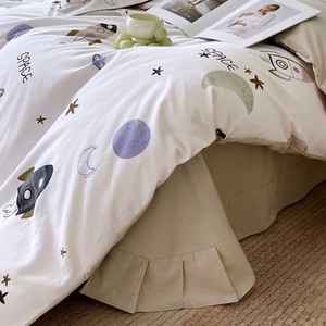 Windmill Jasmine Kids Bedding Set 4-Piece Pure Cotton Space Print Duvet Cover For Children's Room - Product Image 2